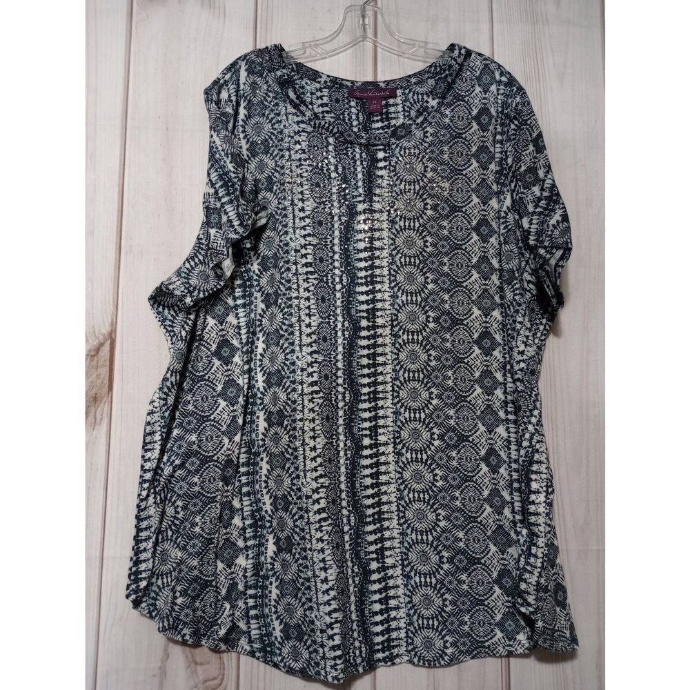 Gloria Vanderbilt Shirt Ladies‎ 3x Short Sleeve Light Weight